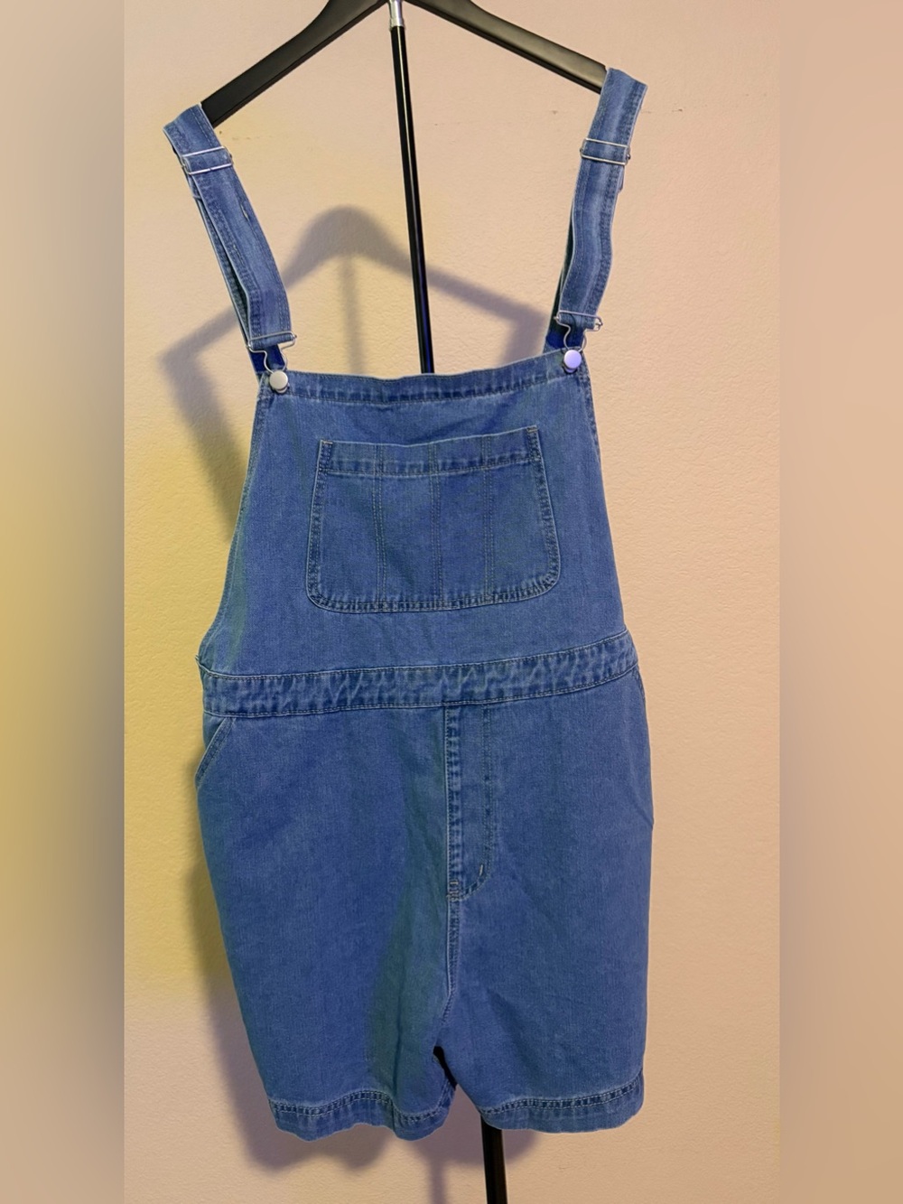 SHEIN Blue Denim Short Overalls